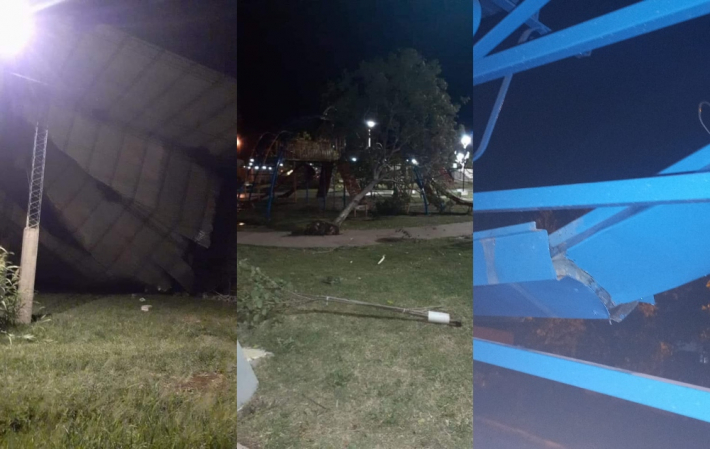 Temporal en el interior: volaron techos, cayeron árboles, postes de luz y hasta parte de una casa