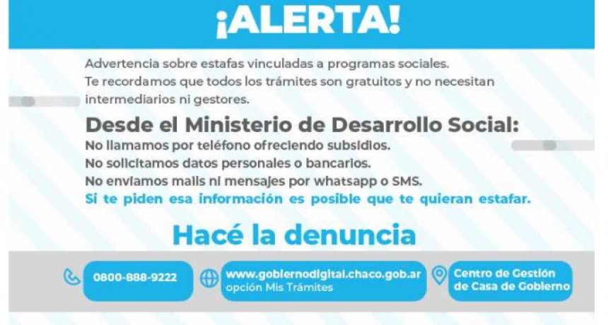 Estafas telefónicas: Desarrollo Social alerta sobre falsos gestores y pide se denuncien los hechos