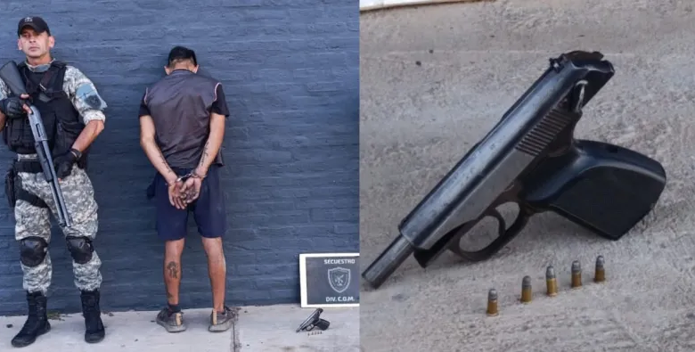 Villa Río Negro: detenido cuando tenía un 22 en la cintura listo para disparar Operativos de prevención.