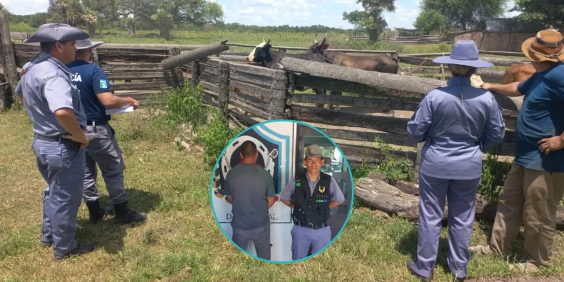 Supuesto policía-cuatrero: escándalo y detención en Pampa Almirón