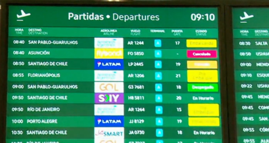 En pleno éxodo por las vacaciones, hay 37 vuelos demorados en Aeroparque y miles de pasajeros afectados