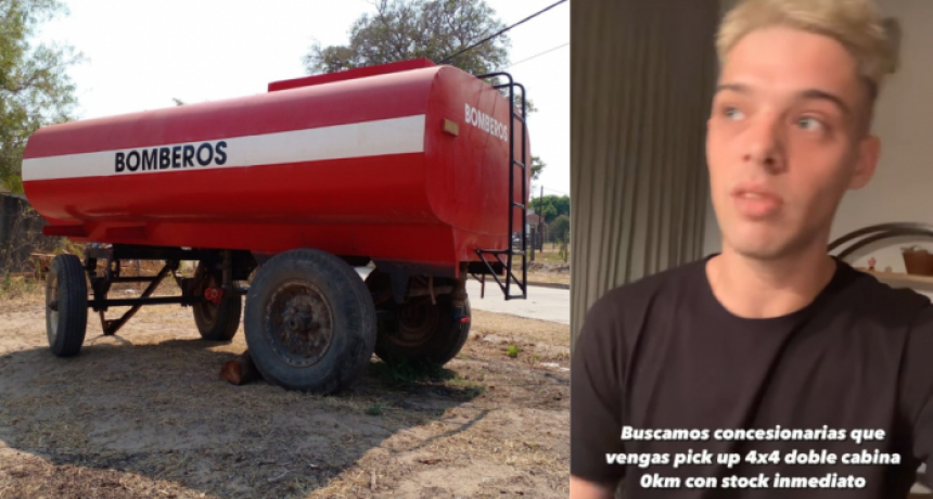 Bomberos voluntarios de Corrientes tendrán por primera vez una autobomba comprada con lo recaudado por Santi Maratea