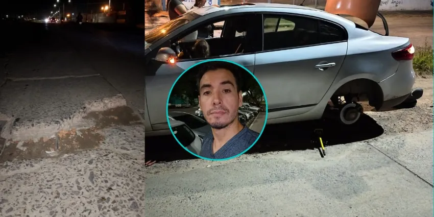 Un conductor denuncia en Alerta Urbana que destrozó su auto por un bache en avenida Soberanía