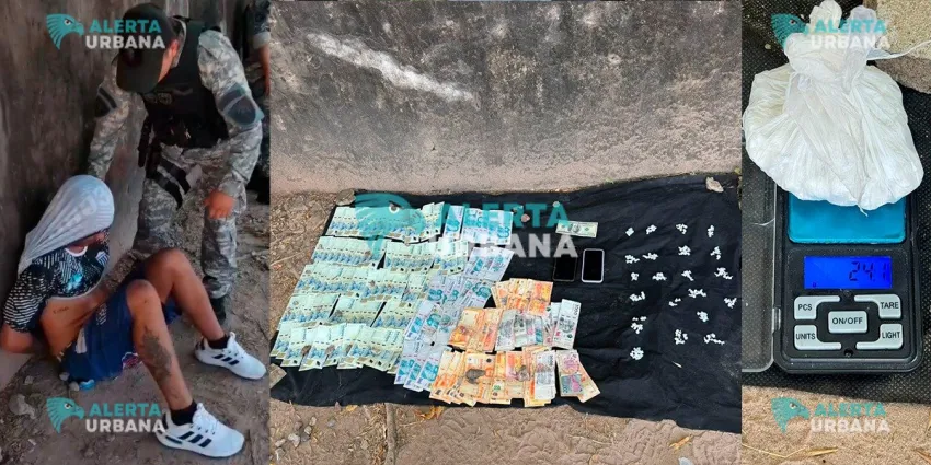 Aprehendieron a un joven con más de 100 envoltorios de cocaína y casi $2 millones
