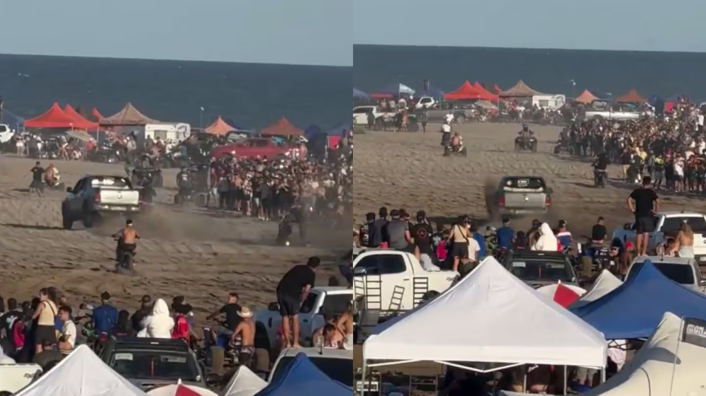 Detuvieron al joven que se metió con su camioneta a correr una picada con motos en los médanos de Villa Gesell