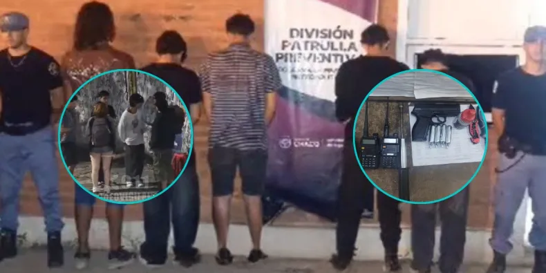 Pandilla ingresó a un edificio abandonado en el centro de Resistencia: tenían armas y un equipo de radio