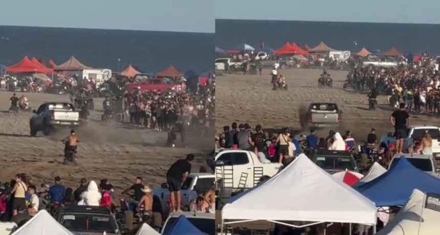 Detuvieron al joven que se metió con su camioneta a correr una picada con motos en los médanos de Villa Gesell