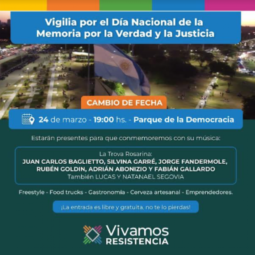 Este 24 de marzo, en una función histórica y gratuita, La Trova Rosarina llega al Parque de la Democracia para conmemorar el Día de la Memoria 