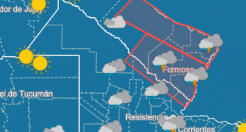 Departamentos chaqueños bajo alerta por tormentas fuertes