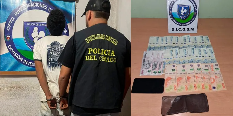 General San Mart&iacute;n: atrapan a un joven acusado de llevarse m&aacute;s de $ 7.000.000 de un auto