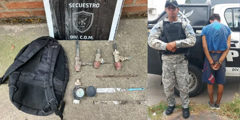 Preso por robar medidor de agua