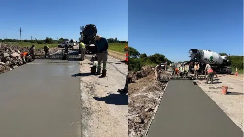 Vialidad Provincial realiza trabajos de mantenimiento en la Ruta 1 que une La Leonesa y Vedia
