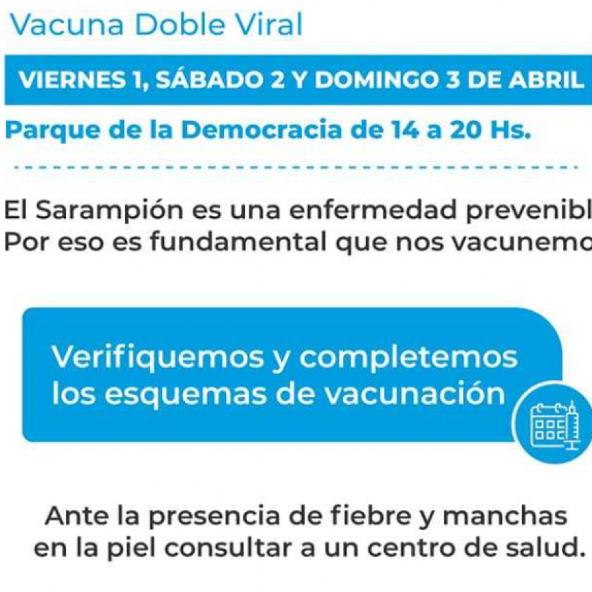 Tres jornadas de vacunación contra Sarampión en Resistencia