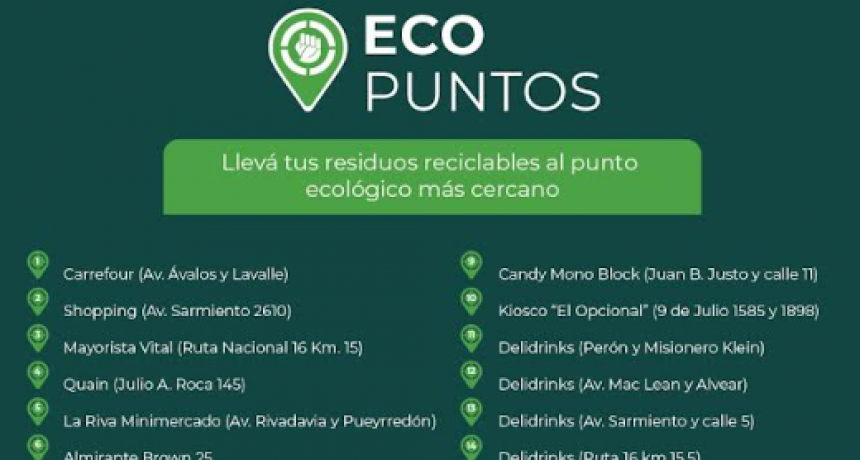 Puntos Ecológicos: Resistencia informa cuáles son los comercios disponibles para el depósito de residuos reciclables