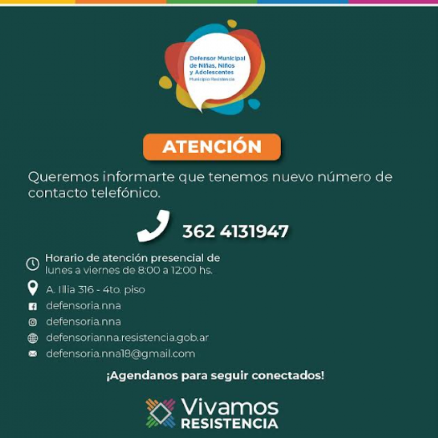 La Defensoría de Niñas, Niños y Adolescentes informa su nuevo número de contacto y líneas de comunicación