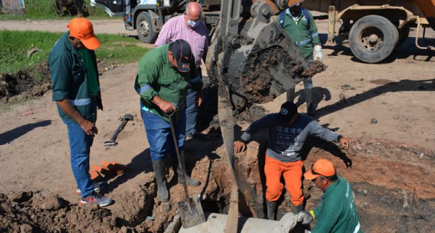 Se realizaron trabajos de desagües en el límite de Villa Don Andrés y el Barrio Zampa