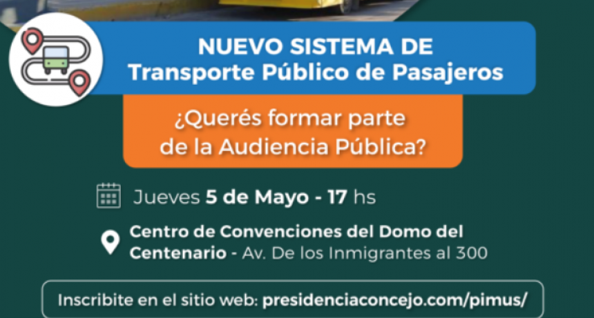 El Municipio de Resistencia invita a vecinos y vecinas a participar de la audiencia pública para debatir sobre el nuevo sistema de transporte público