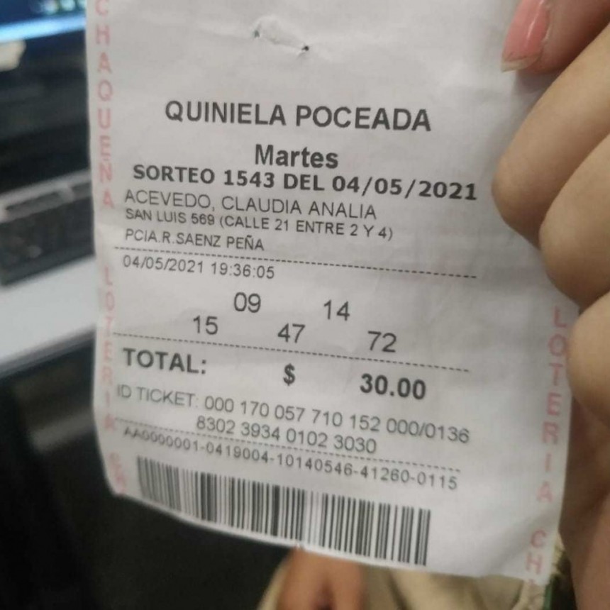 Poceada Chaque&ntilde;a: una estudiante de S&aacute;enz Pe&ntilde;a se llev&oacute; los $5,8 millones