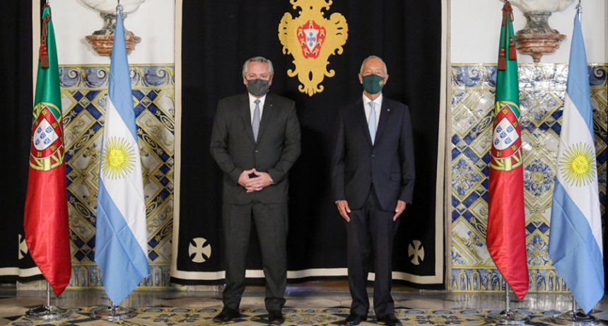 Alberto Fern&aacute;ndez se reuni&oacute; con el presidente de Portugal, en el primer d&iacute;a de su gira europea