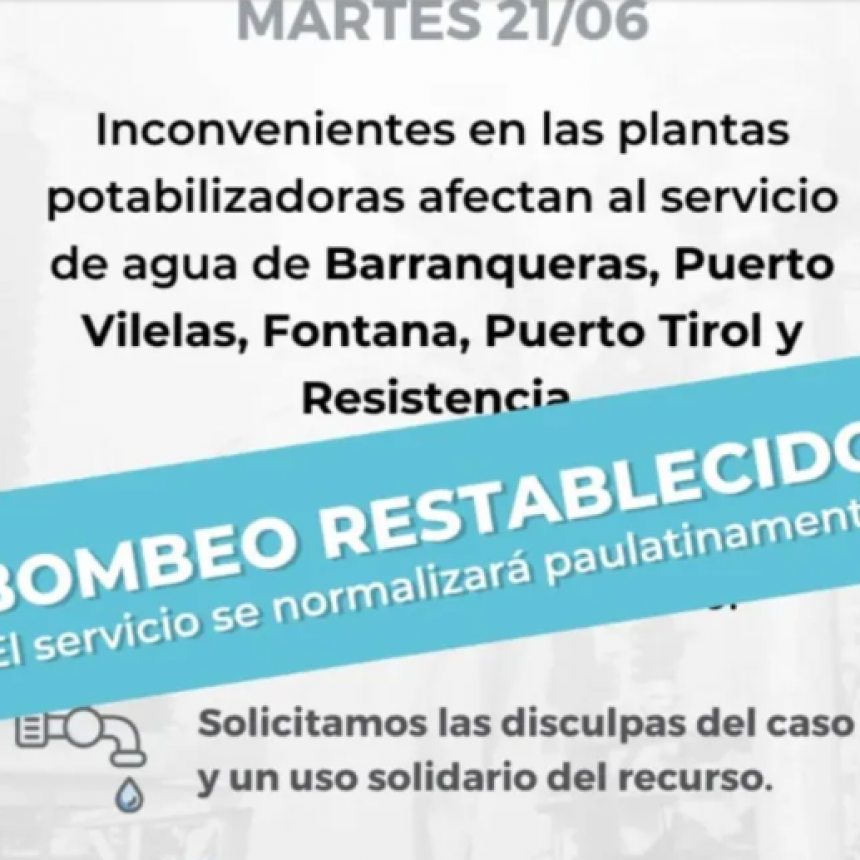 SAMEEP advirtió sobre posibles interrupciones en el servicio en varias localidades