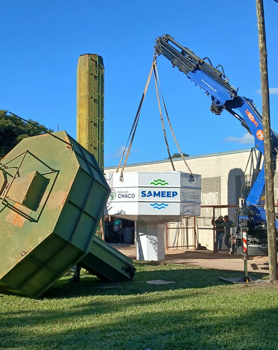 De cara a la Bienal 2026, SAMEEP instal&oacute; un nuevo tanque para garantizar el suministro de agua en el Domo de Centenario