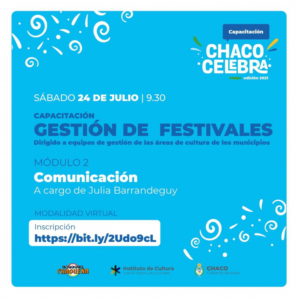 Chaco Celebra: Julia Barrandeguy dictará una capacitación sobre gestión de festivales