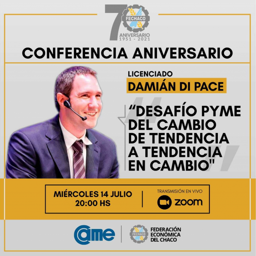 Aniversario de FECHACO: invitan a conferencia virtual con el economista Dami&aacute;n Di Pace