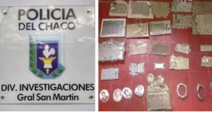En General San Mart&iacute;n, recuperan m&aacute;s de 50 placas sustra&iacute;das del cementerio