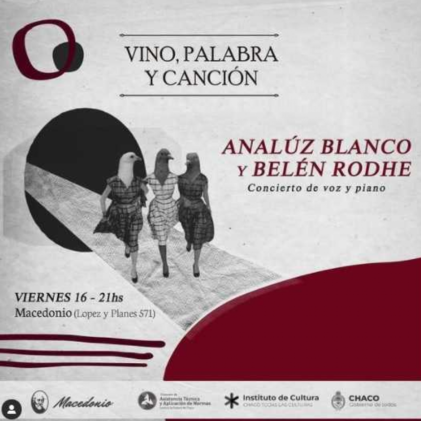 Macedonio presentar&aacute; hoy a Analuz Blanco y Bel&eacute;n Rohde en su ciclo Vino, Palabra y Canci&oacute;n