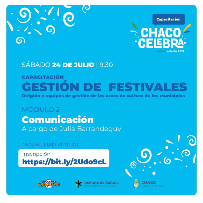 Chaco Celebra: Julia Barrandeguy dictará una capacitación sobre gestión de festivales