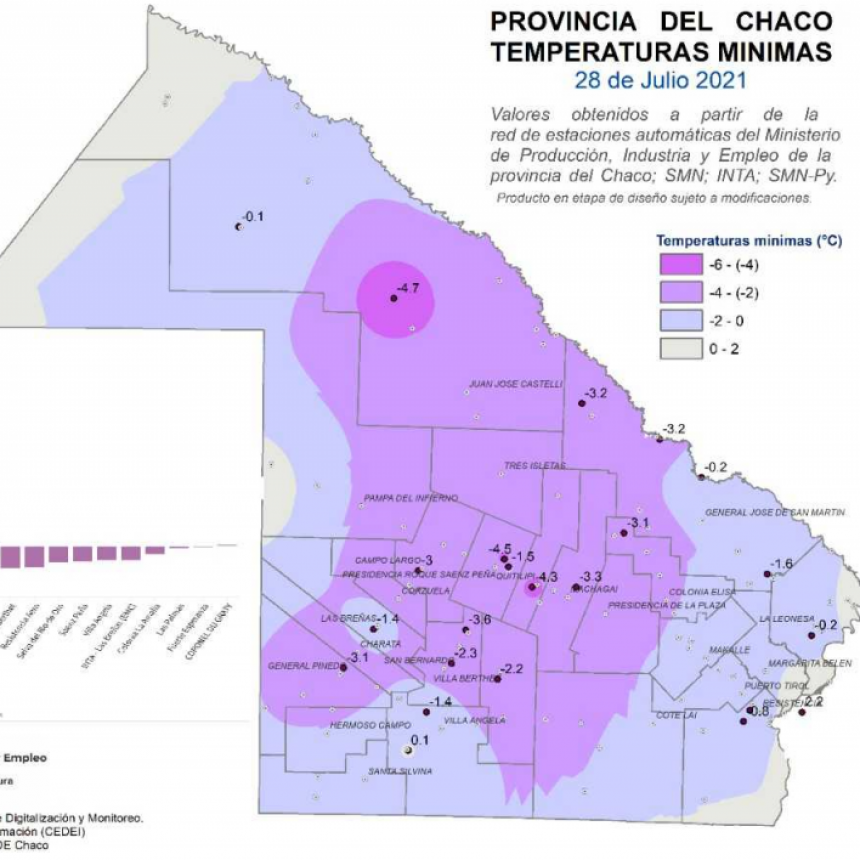 Ola polar: Miraflores fue la localidad mas fría de la provincia con -4,7° C
