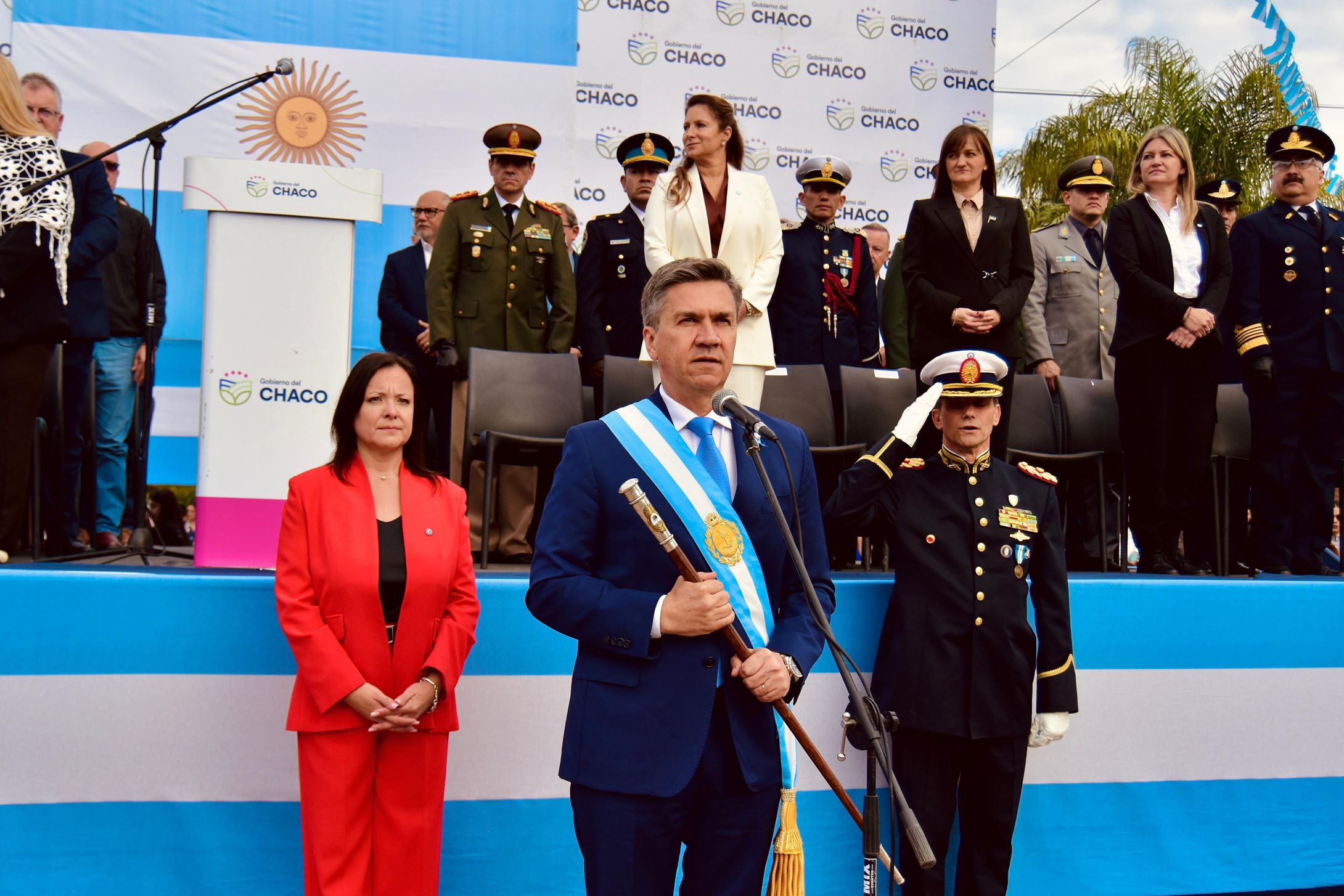 Zdero participó del acto por el Día de la Independencia en Tres Isletas