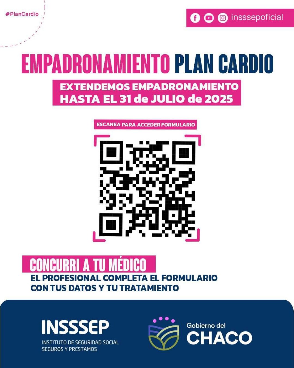 El Insssep extiende el empadronamiento al plan cardiovascular