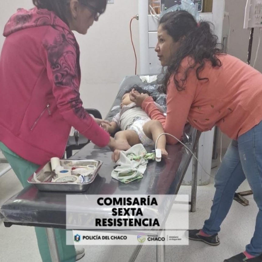 Auxilio policial para bebé que llegó inconsciente a la comisaría