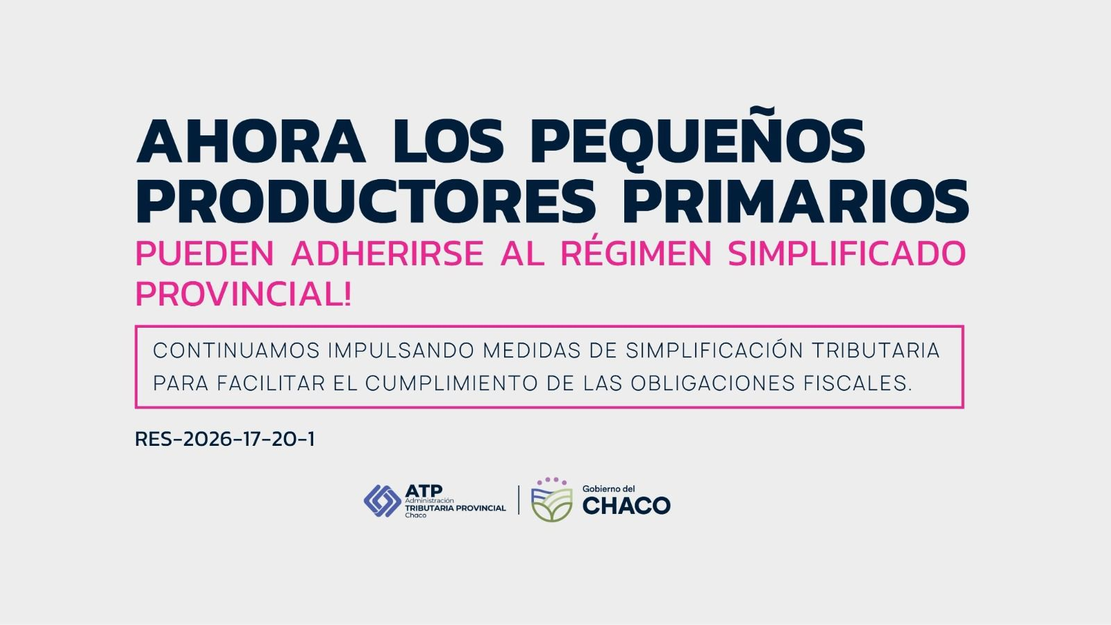 ATP ampl&iacute;a el R&eacute;gimen Simplificado Provincial e incorpora a Peque&ntilde;os Productores Primarios