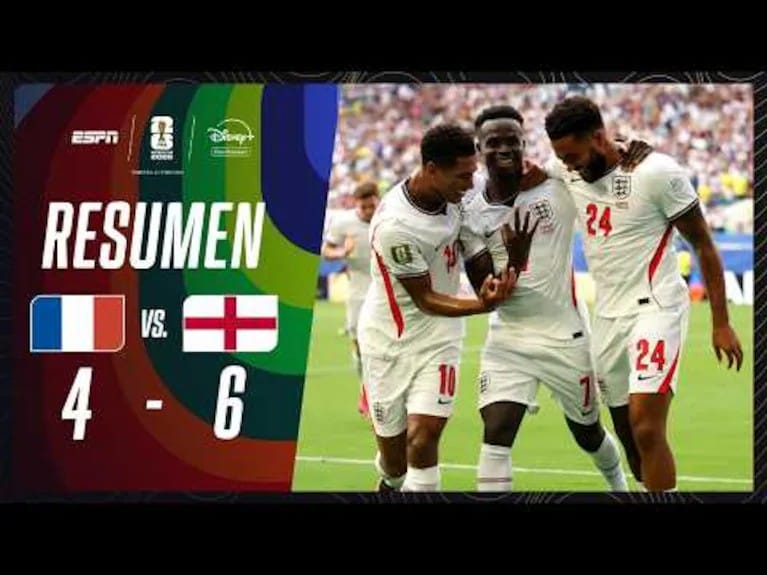 Inglaterra le gan&oacute; a Francia 6 a 4 por la tercer puesto del Mundial 2026