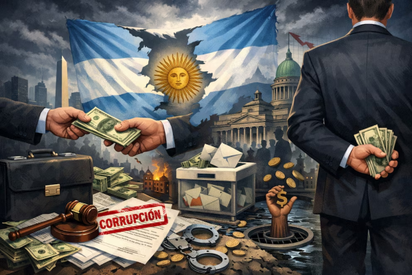 Una encuesta de AtlasIntel y Bloomberg muestra que casi el 50% de los argentinos ven a la corrupci&oacute;n como el principal problema