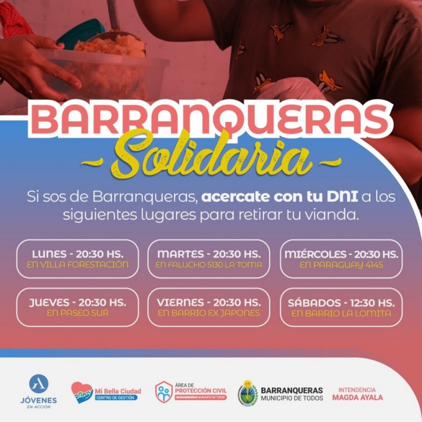 BARRANQUERAS SOLIDARIA: Entrega de viandas a los vecinos y vecinas