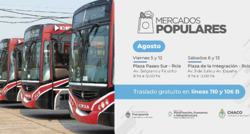 Transporte gratuito hacia los mercados populares