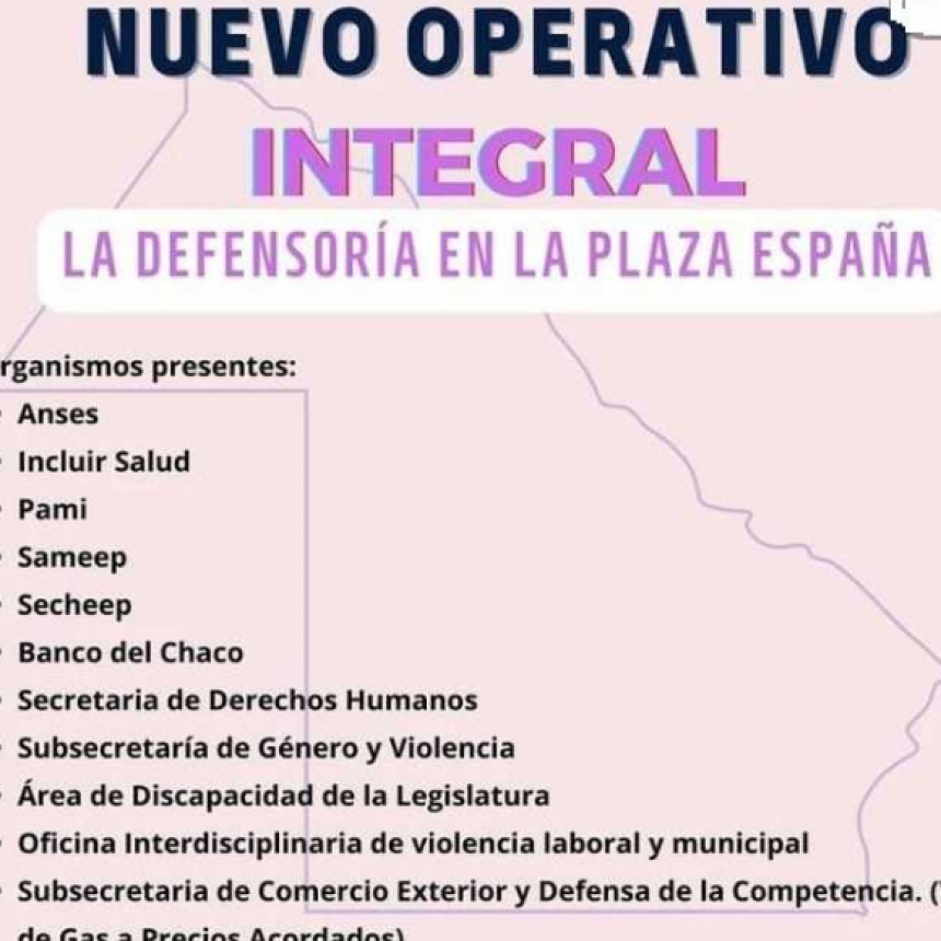 Nuevo operativo integral de la Defensoría del Pueblo del Chaco en Resistencia