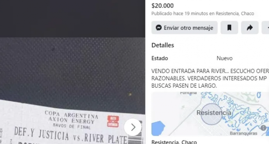 Piden hasta 25 mil pesos por una entrada para ver a River en Resistencia