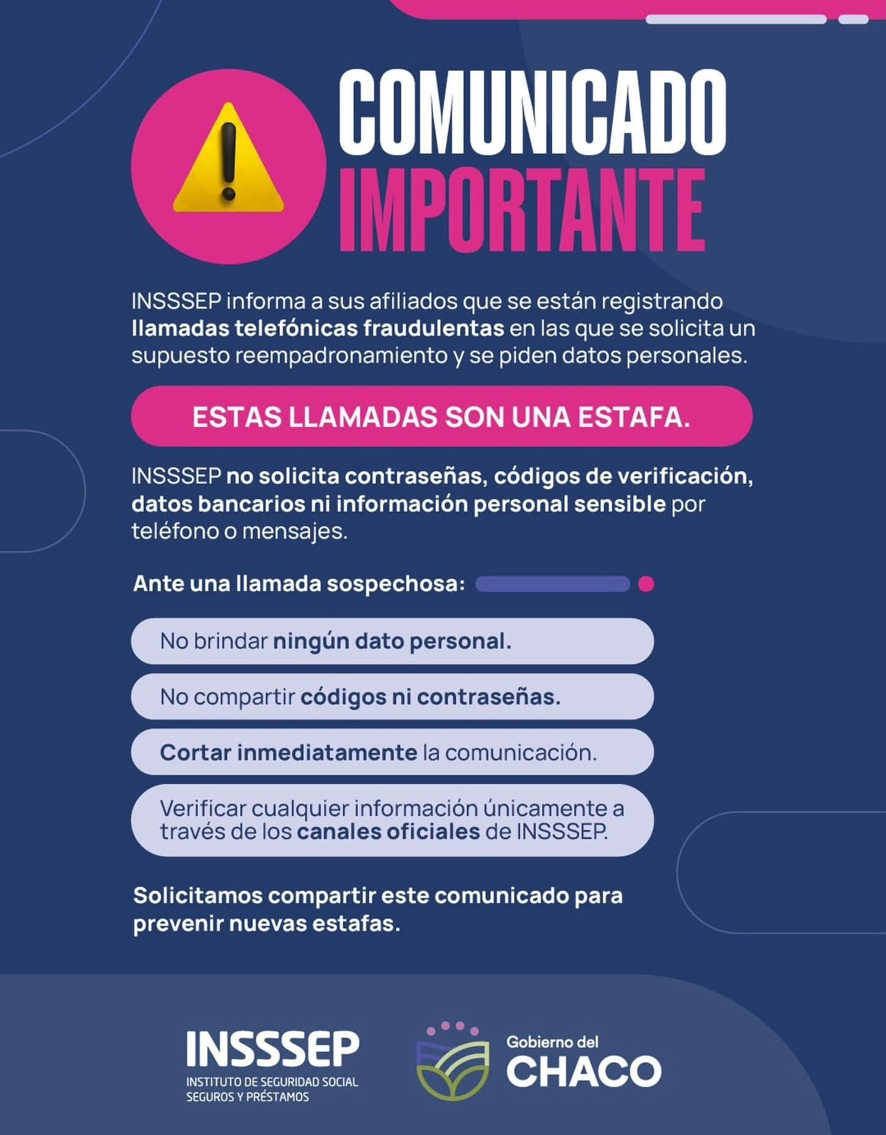 Insssep reitera que no realiza ninguna campa&ntilde;a de reempadronamiento y advierte sobre posibles estafas