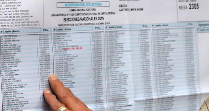 ¿Dónde voto? Consultá los padrones definitivos para las PASO