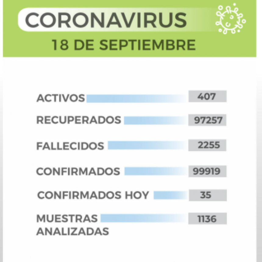 Coronavirus: 35 nuevos infectados y 407 casos permanecen activos en Chaco