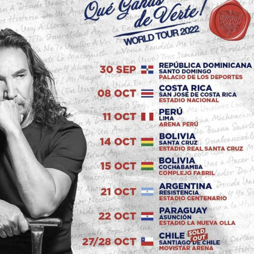 Marco Antonio Solís llega al Chaco con un recital en el estadio Centenario