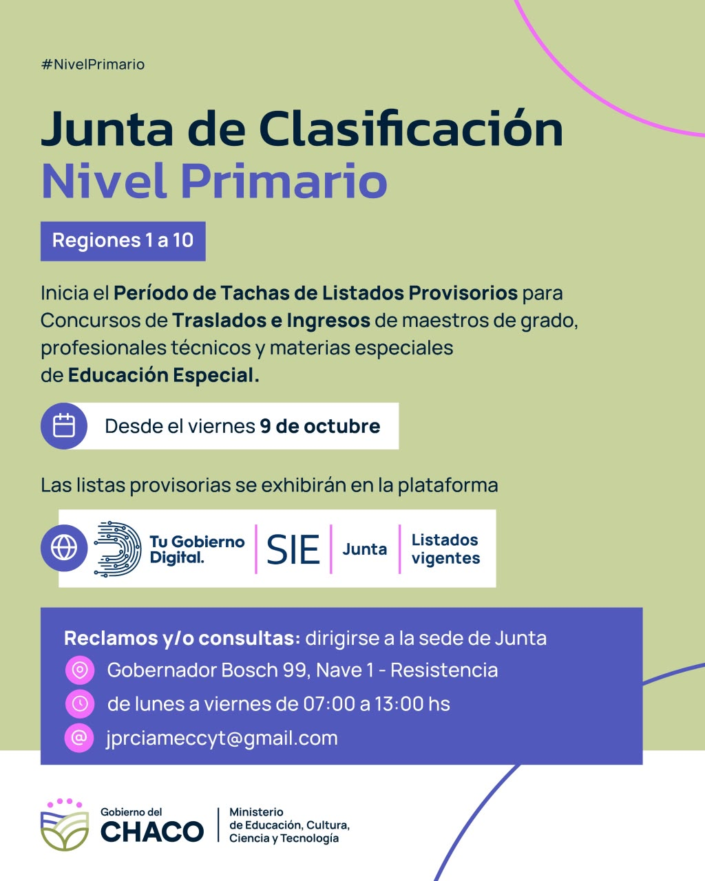 Educación abre período de Tachas para concursos de traslados e ingreso
