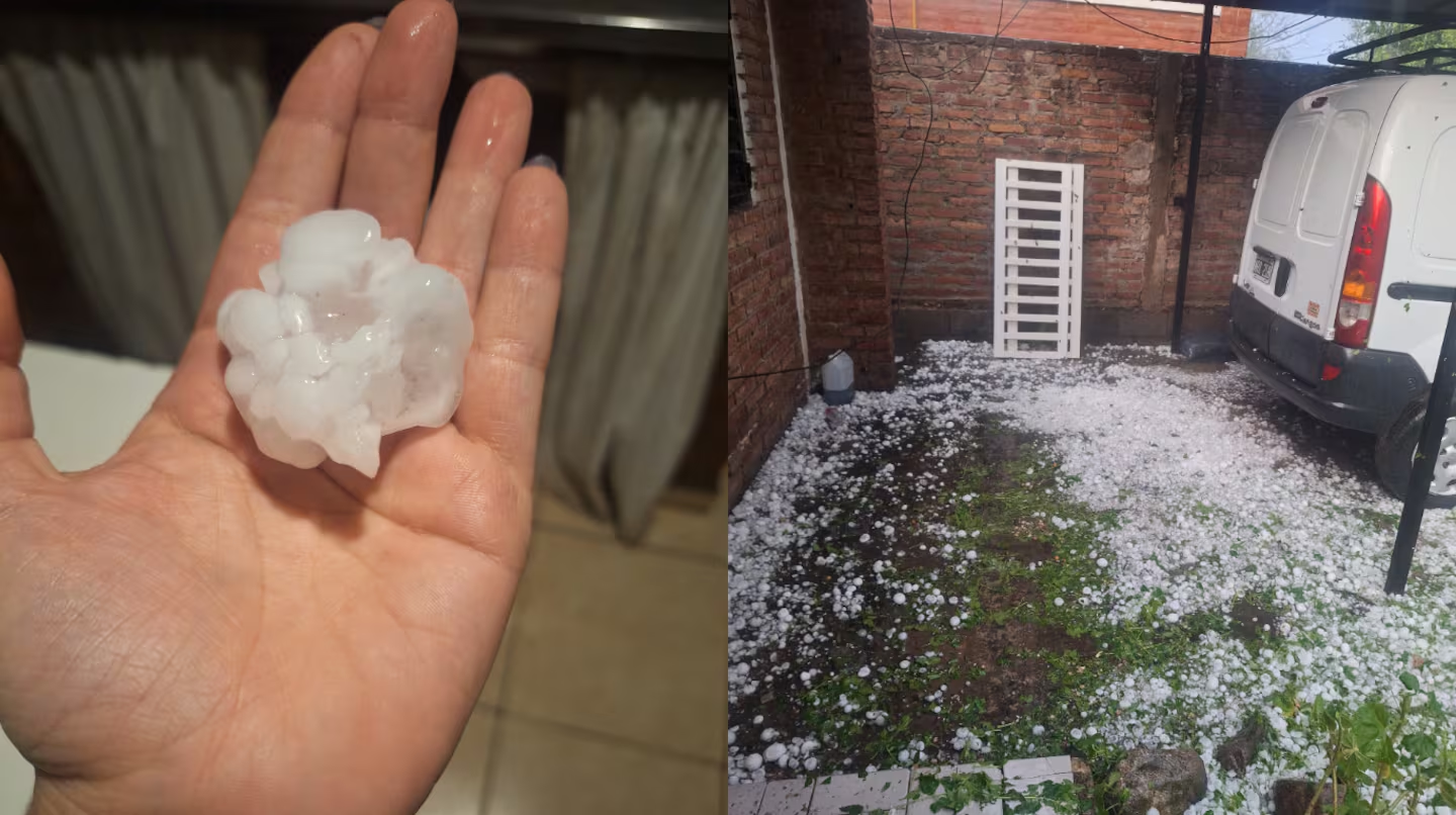 Fuerte tormenta en Córdoba: cayó granizo del tamaño de una pelota de golf y los vecinos reportaron casas y autos dañados