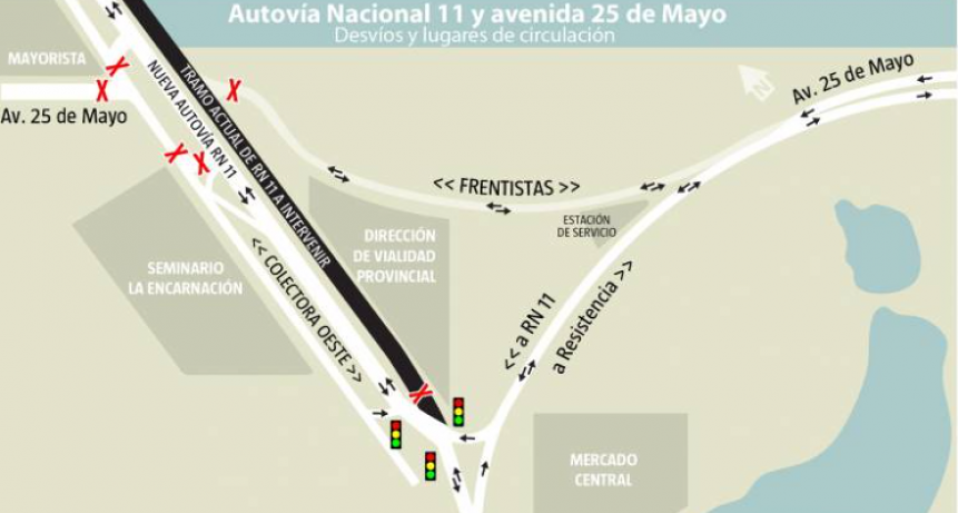 Paciencia y precaución por obras en dos de los principales accesos a Resistencia 