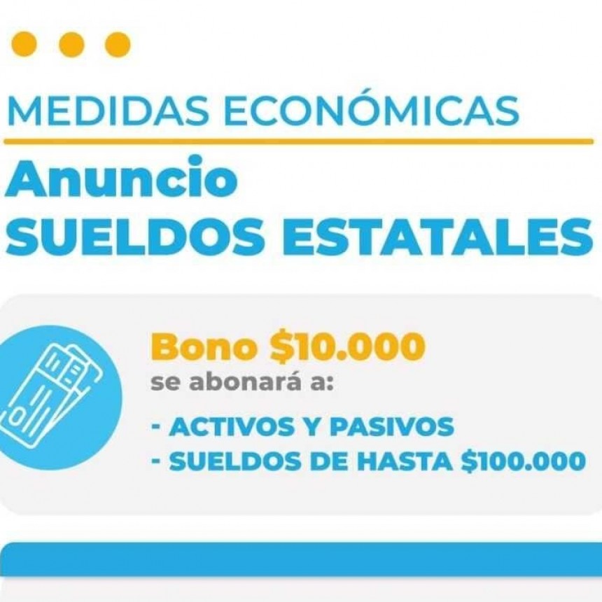 Estatales cobran mañana el bono de $10.000 y la semana próxima los salarios