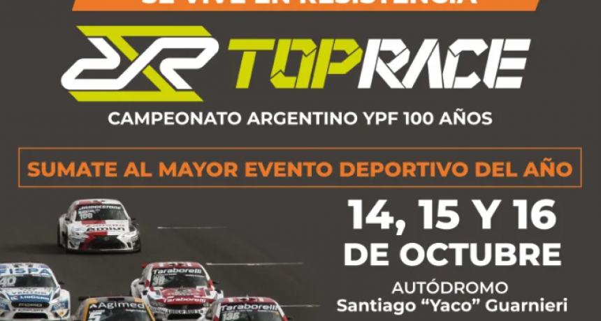 Con entrada libre y gratuita, el Top Race se corre este fin de semana en Resistencia